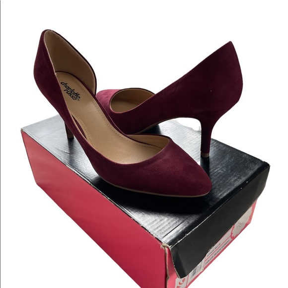 Charlotte Russe, Size 8 in style Ellie Pump Heels. Color: Maroon - Picture 2 of 3